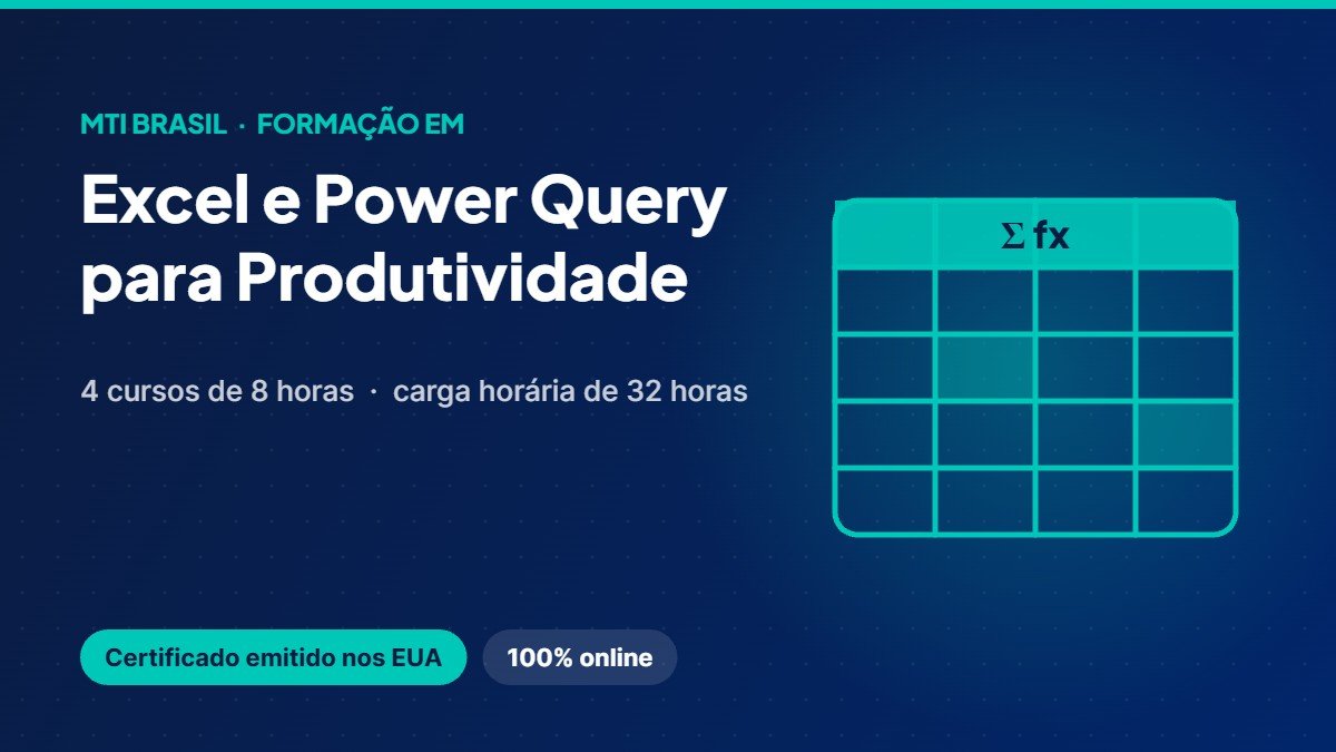 Formação em Excel e Power Query para Produtividade